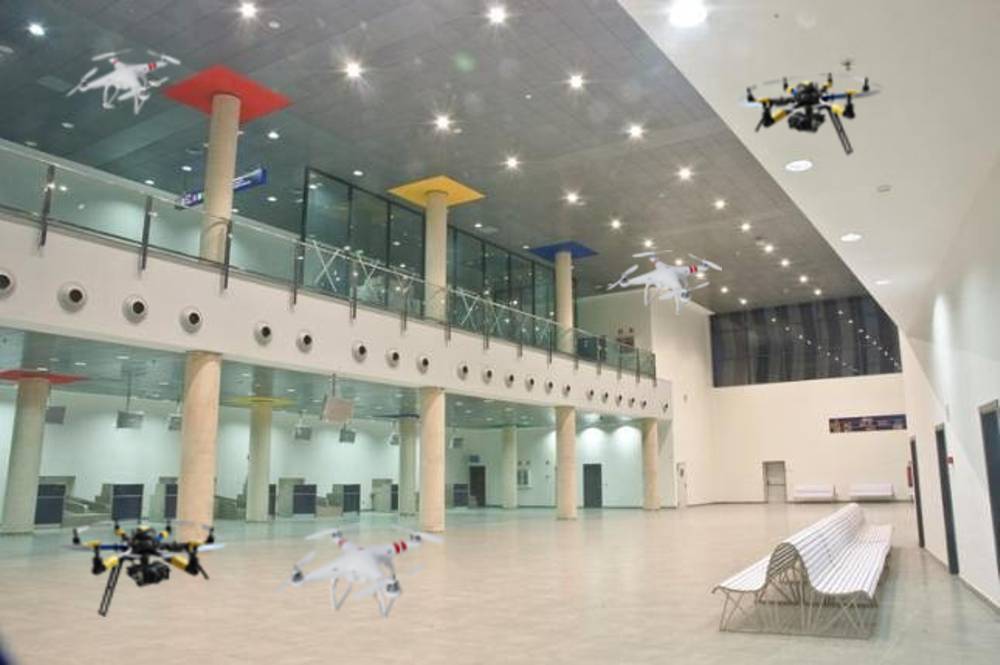 Interiores del aeropuerto de Castellón utilizados para probar drones