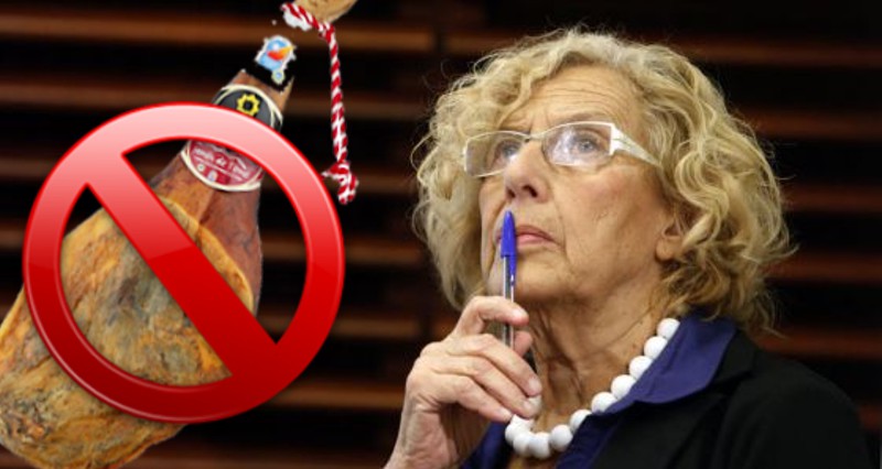 Carmena contra el jamón en Navidad
