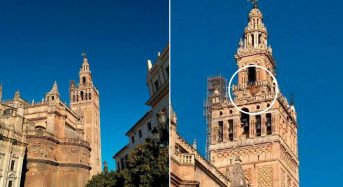 ÚLTIMA HORA: Independentistas sediciosos cuelgan el trapo o bandera independentista en la Giralda de Sevilla
