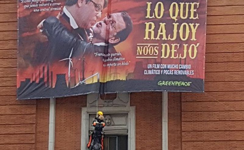 Pancarta de GreenPeace con faltas de ortografía