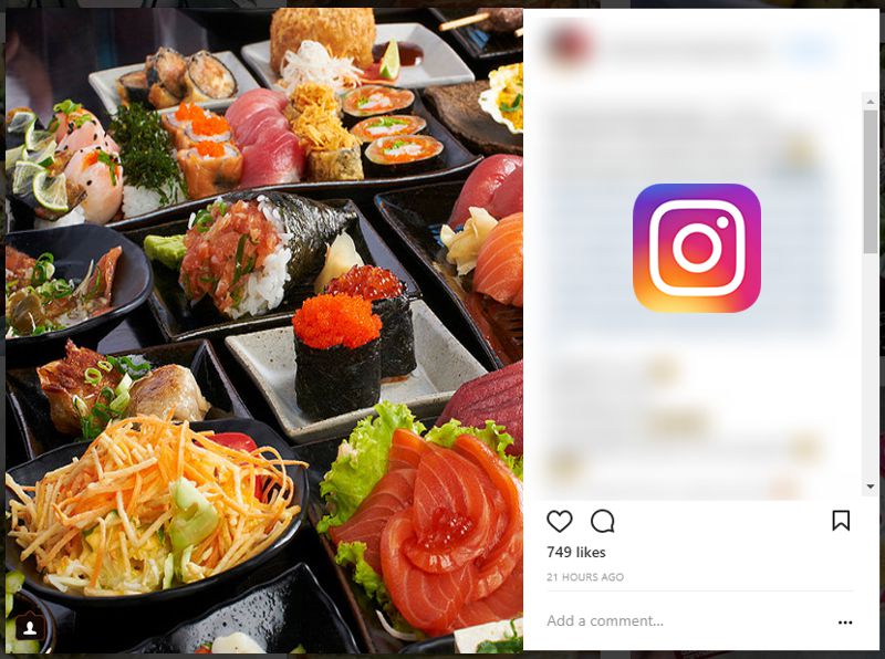 Perfil de Instagram con comida de plástico
