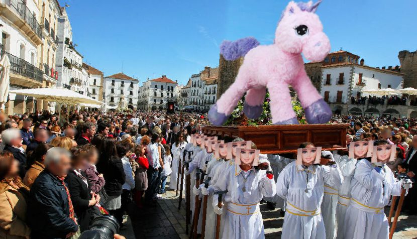 Paso alternativo con un Unicornio que plantea el club de Fans de La Vecina Rubia