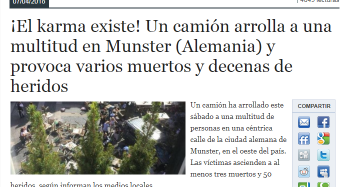 Unos malnacidos que tienen un periódico digital se alegran del atropello masivo en Alemania.