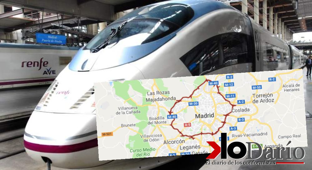 AVE en MAdrid dando vueltas por la M-40