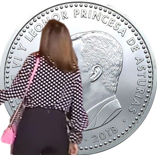 Moneda de plata de la princesa de Asturias Leonor con su padre el rey Felipe Vi
