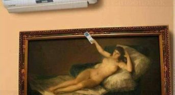 «Tunean» la maja desnuda de Goya en un acto reivindicativo contra la ola de calor de Carmena.