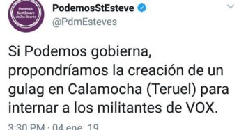 Los radicales de Podemos quiere mandar a los militantes de VOX al gulag.