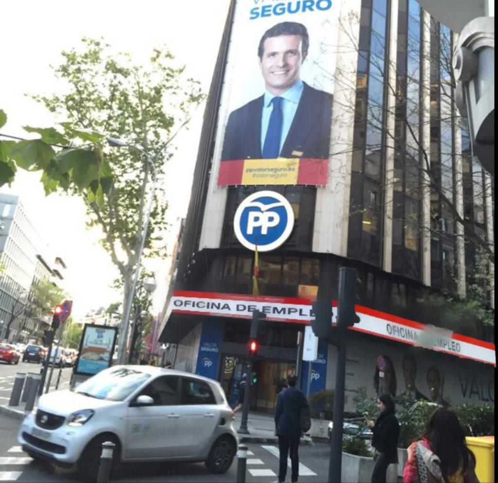 Troleo en la sede el PP con Agencia de Empleo