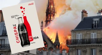 Coca Cola hará una donación para reconstruir Notre Dame si le dejan usar el eslogan: «La Chispa de la Vida» con la catedral al fondo